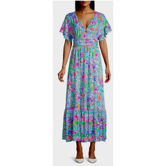 Lilly Pulitzer Bingham Midi Dress Size XS Soleil Punk NWT Stretchy $198 - Picture 1 of 11